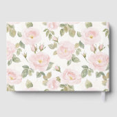 Roze Rozen Bloemen Bruiloft Gastenboek (Achterkant)