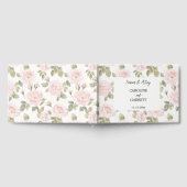 Roze Rozen Bloemen Bruiloft Gastenboek (Volledig)