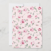  Roze Rozen Bloemen bruiloft Kaart (Achterkant)