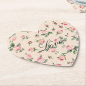 Roze Rozen Bloemen bruiloft Kartonnen Onderzetters (Gekanteld)