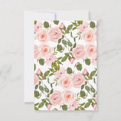 Roze Rozen Bloemen Bruiloft RSVP Kaart (Achterkant)