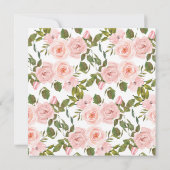 Roze Rozen Bloemen Bruiloft Uitnodiging (Achterkant)