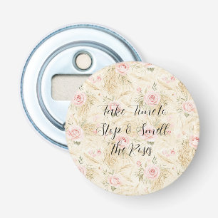 Roze Rozen Bloemen Button Flesopener