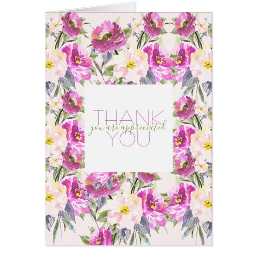 Roze Rozen Bloemen Dank u (Voorkant)