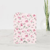  Roze Rozen Bloemen Dank u Kaart (Achterkant)