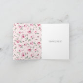  Roze Rozen Bloemen Dank u Kaart (Binnen)