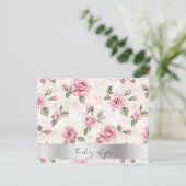 Roze Rozen Bloemen Denken aan jou Briefkaart (Staand voorkant)