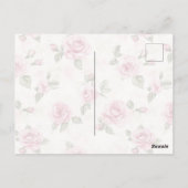 Roze Rozen Bloemen Denken aan jou Briefkaart (Achterkant)