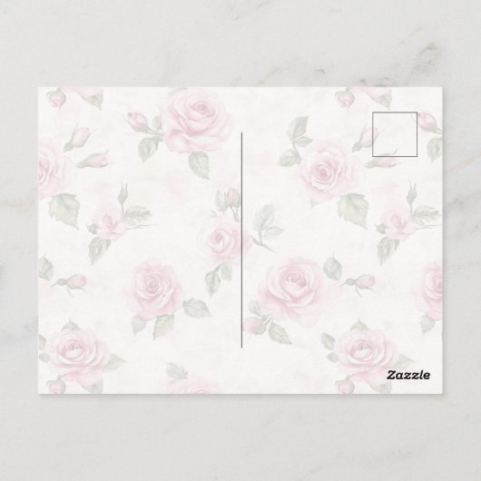  Roze Rozen Bloemen Denken aan jou Briefkaart (Achterkant)