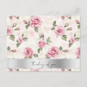 Roze Rozen Bloemen Denken aan jou Briefkaart (Voorkant)