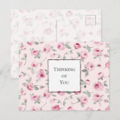  Roze Rozen Bloemen Denken aan jou Briefkaart (Voorkant / Achterkant)