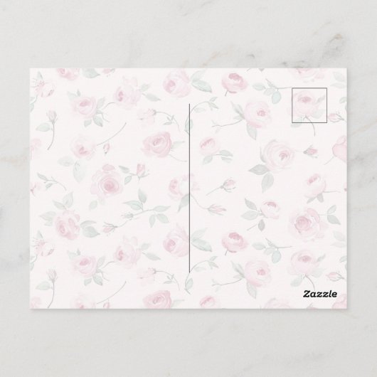  Roze Rozen Bloemen Denken aan jou Briefkaart (Achterkant)