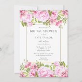 Roze Rozen Bloemen Elegant Goud Vrijgezellenfeest Kaart (Voorkant)