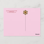 ROZE ROZEN, BLOEMEN EN VLINDERS, Bloemen Pasen Briefkaart (Achterkant)