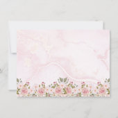 Roze rozen Bloemen en vlinders Eerste Communie Bedankkaart (Achterkant)