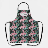 Roze  Rozen Bloemen Floral Womans Name Schort (Voorkant)