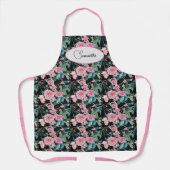 Roze  Rozen bloemen Florence Name Womans Schort (Voorkant)