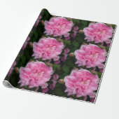 Roze  Rozen bloemen floreren Verpakking Cadeaupapier (Uitgerold)
