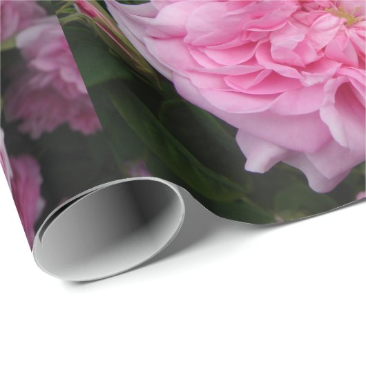 Roze  Rozen bloemen floreren Verpakking Cadeaupapier (Rol Hoek)