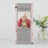 Roze Rozen Bloemen Foto Begrafenis Digitale Editie Kaart (Staand voorkant)