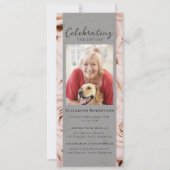 Roze Rozen Bloemen Foto Begrafenis Digitale Editie Kaart (Voorkant)