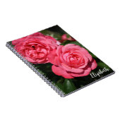 Roze Rozen Bloemen Fotografie Elegant Custom Notitieboek (Rechterzijde)