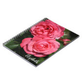 Roze Rozen Bloemen Fotografie Elegant Custom Notitieboek (Linkerzijde)