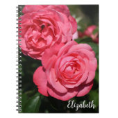 Roze Rozen Bloemen Fotografie Elegant Custom Notitieboek (Voorkant)