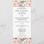Roze Rozen Bloemen Huwelijksprogramma Programmakaart (Voorkant)