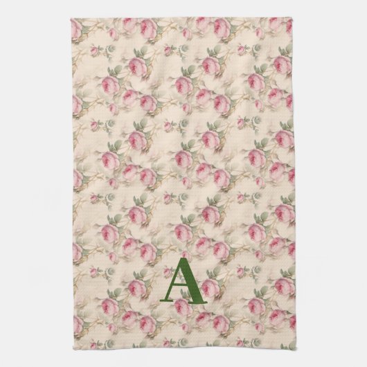 Roze Rozen Bloemen Keukenhanddoeken (Verticaal)