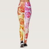 Roze Rozen Bloemen Leggings (Achterkant)