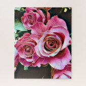 ROZE ROZEN BLOEMEN LEGPUZZEL (Verticaal)