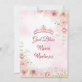 Roze rozen bloemen met dubbelroze Quinceanera in Kaart (Achterkant)