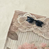 Roze Rozen Bloemen met Kant Border Strandlaken (In situ)