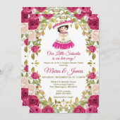 Roze rozen Bloemen Mexicaanse Fiesta Couples douch Kaart (Voorkant / Achterkant)