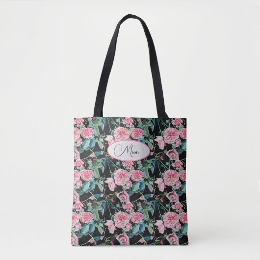 Roze  Rozen bloemen Moeders tas (Voorkant)