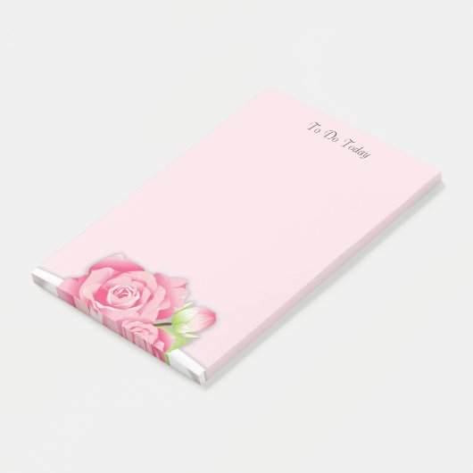 Roze rozen/bloemen om lijst te doen post-it® notes (Schuin)