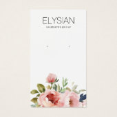 Roze Rozen Bloemen Oorbel Sieraden Display Kaarten Visitekaartje (Voorkant)