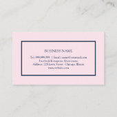 Roze Rozen Bloemen op Navy Blue Loyalty Punch Kaar Visitekaartje (Achterkant)