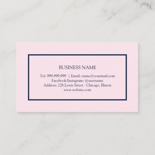 Roze Rozen Bloemen op Navy Blue Loyalty Punch Kaar Visitekaartje (Achterkant)