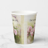 Roze Rozen Bloemen Papier Beker Geloof Schrift (Rechts)