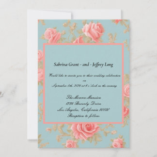 Roze Rozen Bloemen Patroon Kaart