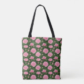 Roze Rozen Bloemen Patroon Tote Bag (Achterkant)