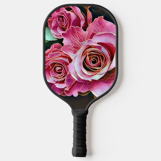 ROZE ROZEN BLOEMEN PICKLEBALL PADDLE (Achterkant)