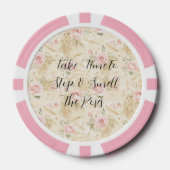 Roze Rozen Bloemen Poker Chips (Voorkant)