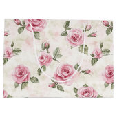 Roze Rozen Bloemen Romantische bruiloft Groot Cadeauzakje (Achterkant)