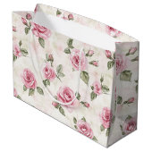 Roze Rozen Bloemen Romantische bruiloft Groot Cadeauzakje (Achterkant Gekanteld)