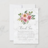 Roze Rozen Bloemen Sympathie Begrafenis Bedankkaart (Voorkant)