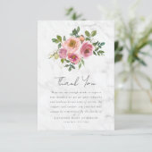 Roze Rozen Bloemen Sympathie Begrafenis Bedankkaart (Staand voorkant)