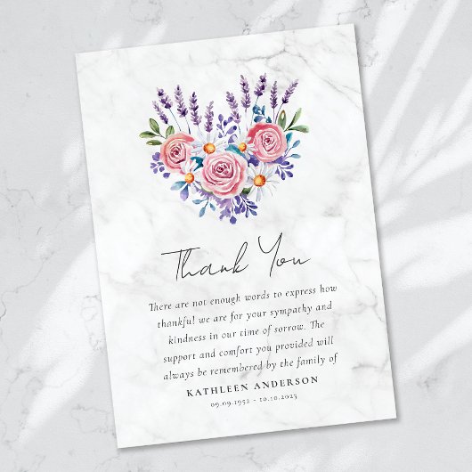 Roze Rozen Bloemen Sympathie Begrafenis Bedankkaart